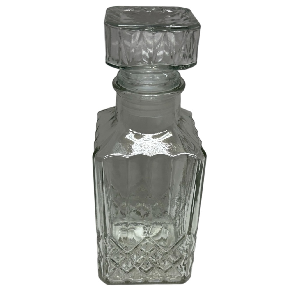 Vintage Bormioli Rocco Square Decanter With Square Topper